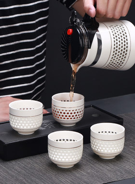 飘逸杯泡茶壶陶瓷过滤内胆办公室花茶杯子耐热冲茶器功夫茶具套装