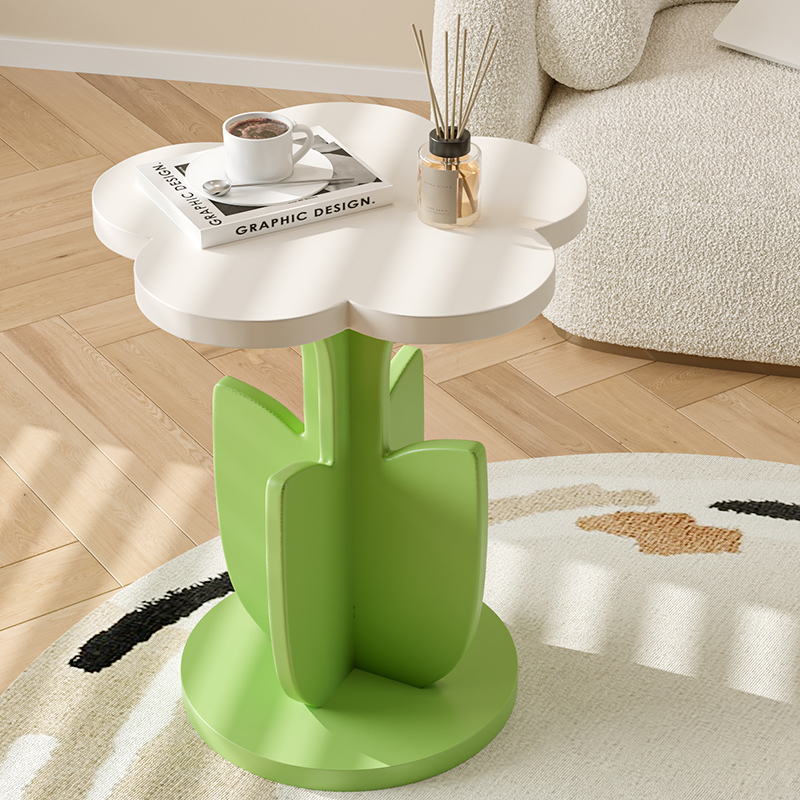 奶油风花朵边几客厅大型落地摆件创E意简约床头置物架家居软装饰