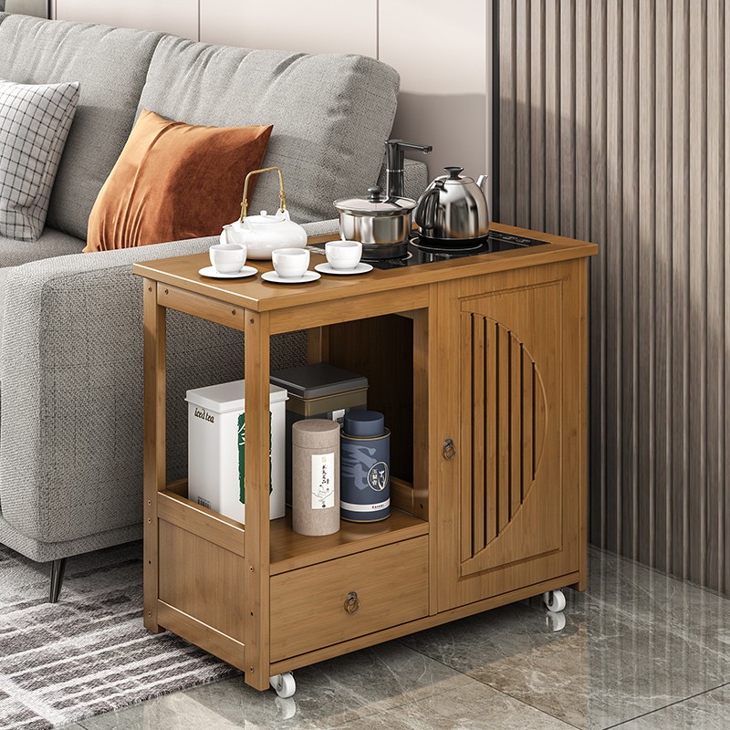 茶桌家用简约小i茶台实木移动茶车客厅烧水壶一体茶几阳台泡茶桌