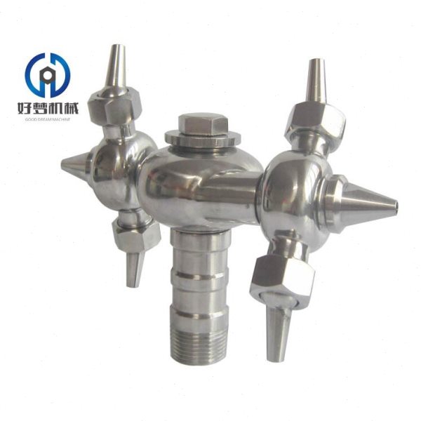 304卫生级不锈钢牛角清洗器/ 螺纹式双循环清洗球/洗罐器/喷淋器