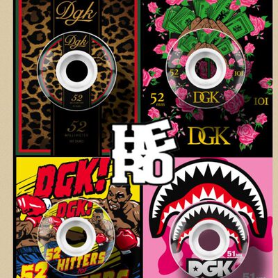 DGK 滑板轮 卡通插画 51/52/53/54MM 专业滑板轮 美国进口现货