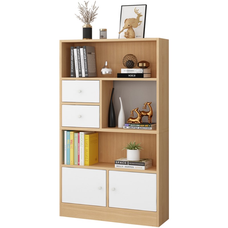 简约书柜书架带门客厅置物架落z地家用卧室储物收纳柜儿童自由组