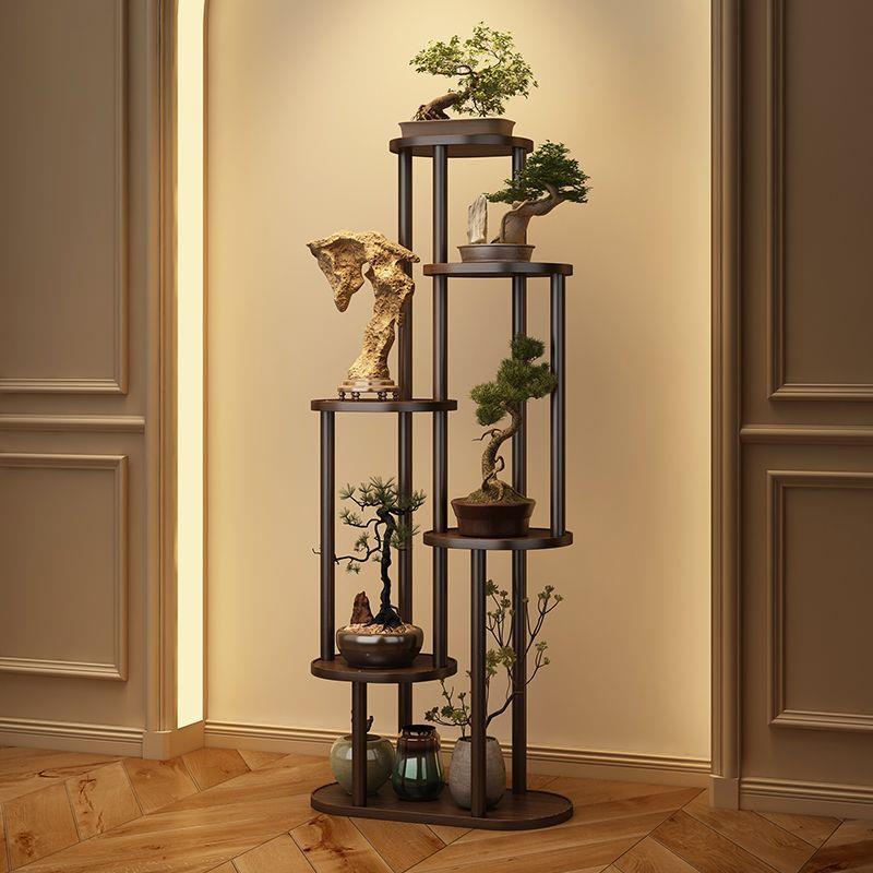 室内落地实木花架置物架家用客厅中式仿古多层客厅吊兰花架子阳台