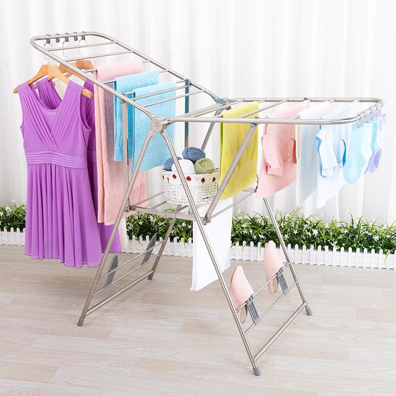 折叠晾衣架落地室内阳台家用不锈钢晒衣户外凉衣架子可晒被子卧室