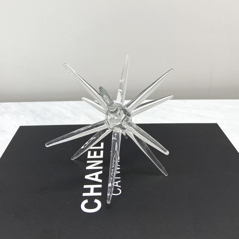 简约现代简约玻璃摆件样板房间售楼处玄关柜大堂桌面艺术软装饰品