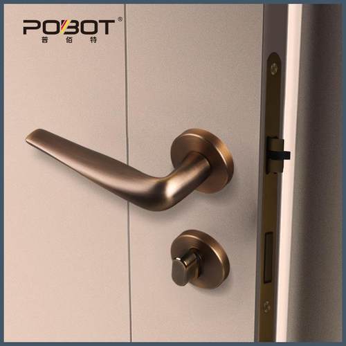 现代门锁室内卧室房门锁灰色磁吸静音木门锁家用门锁分体门锁锁具