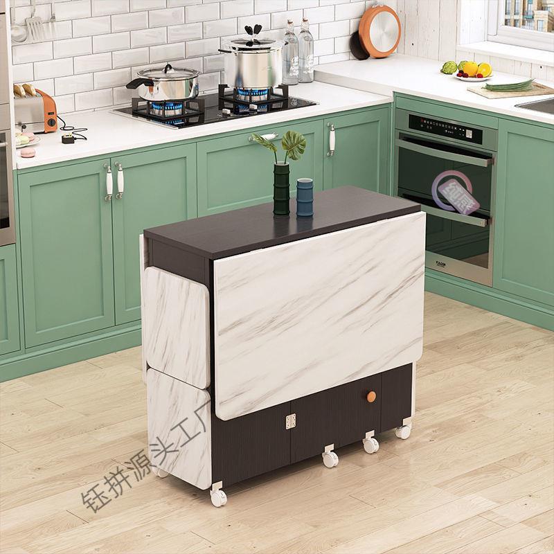 简约现代折叠餐桌家用小户型可移动长方形圆形多功能简易吃饭桌子