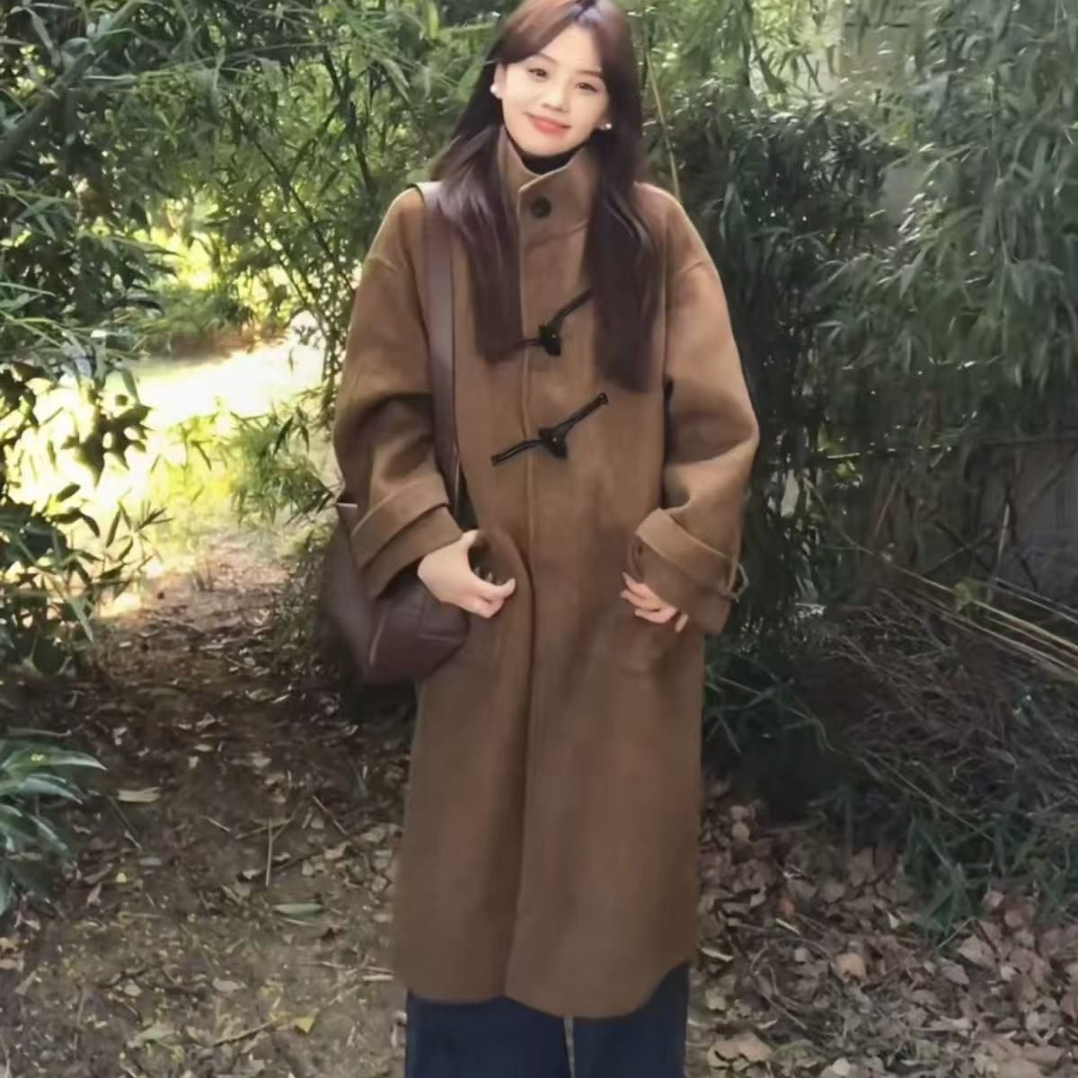 韩系呢子大衣女2025秋新款毛呢外套小个子赫本风高级感气质正流行