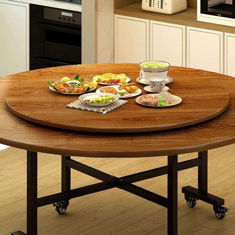 圆形餐桌面板餐桌小转盘折叠桌家用玻璃餐桌圆旋转U台酒店转盘底