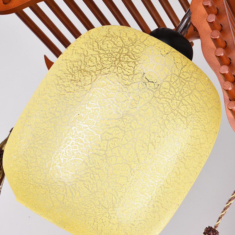 古之艺 中式仿古田园实木单头复古餐吊灯阳台过道灯个性酒吧灯具