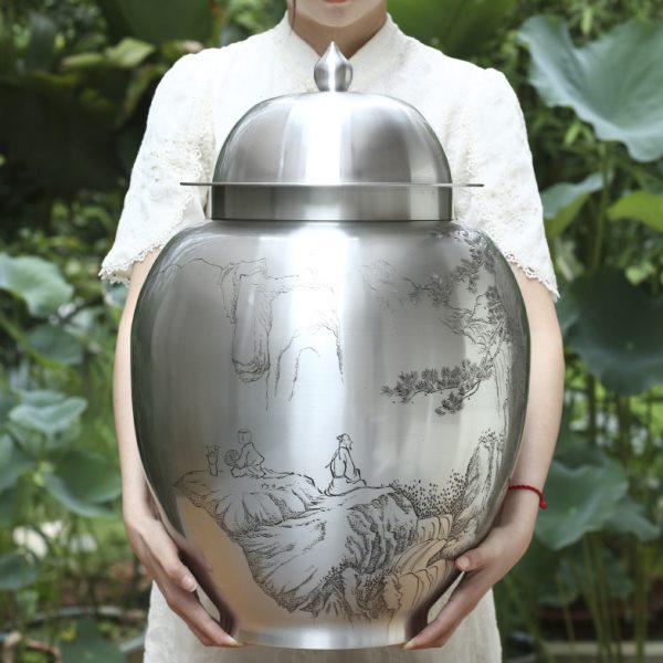 匠之源锡罐茶叶罐纯锡大号个旧锡器3000克5000克大储茶罐茶叶筒