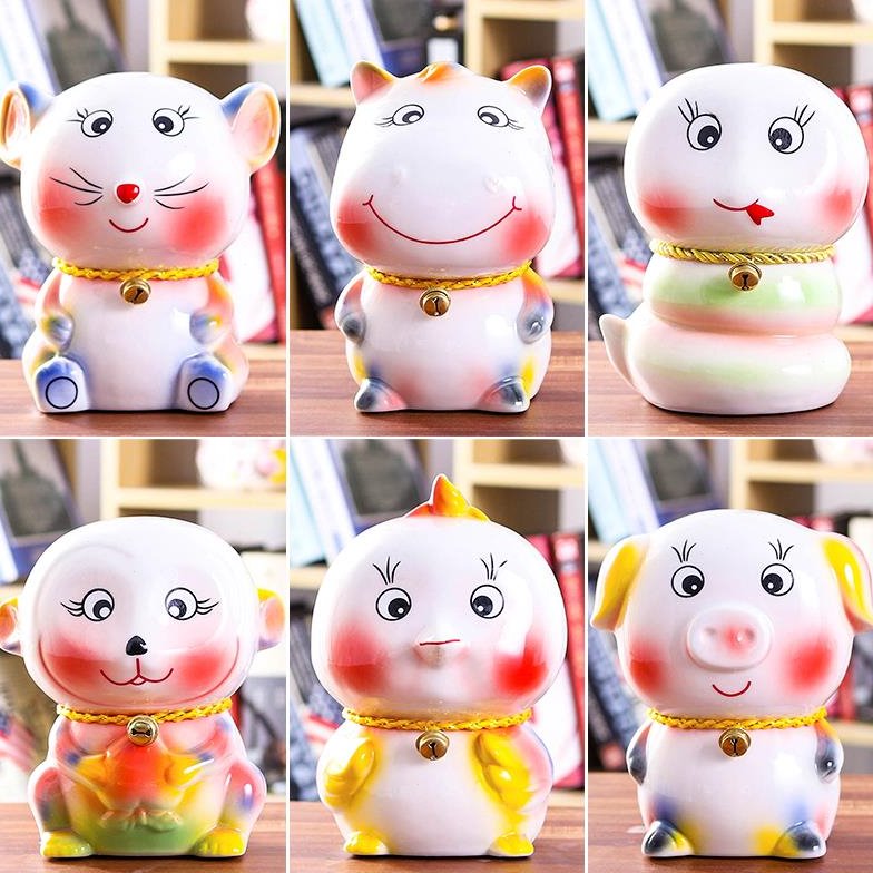只进不出存钱罐不可取大号十二生肖牛龙羊狗鼠兔虎马猴陶瓷储蓄罐