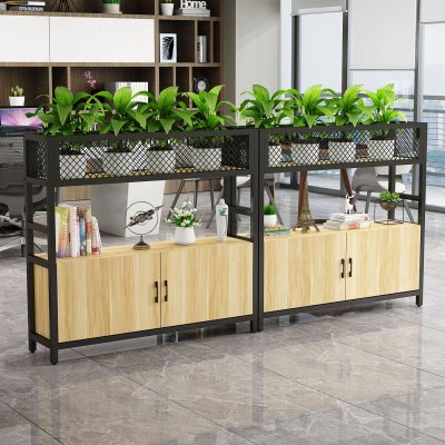 办公室铁艺屏风隔断柜置物架餐厅卡座围栏隔断装饰绿植花架工业风