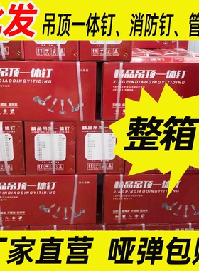 悬吊式天花板一体钉 炮钉管卡 木龙骨钉 迷你圆钉排卡钉 一箱也是