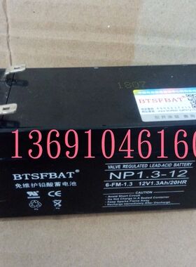 蓄电池NP1.3-12 12V1.3AH/20HR门禁扩音器报警器电瓶6-FM-1.3