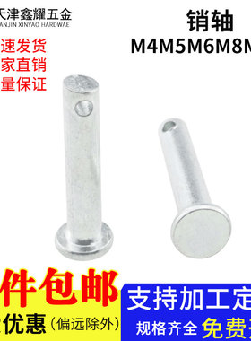 GB882平头带孔圆柱定位销带孔销钉b型销轴T型插销钉M4M5M6M8M10