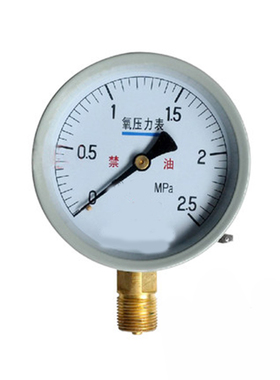 氧气压力表 YO-100 径向 0-60Mpa规格量程氧气表
