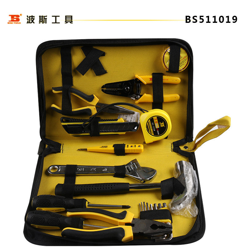 波斯工具五金布包家用工具组套家用组套19件家用套装 BS511019件