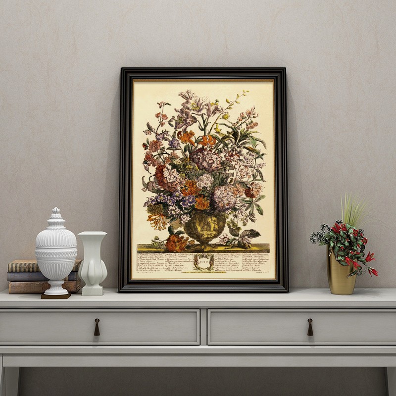 美式复古发财树玄关装饰画乡村田园过道走廊挂画幸福树餐厅墙壁画图片