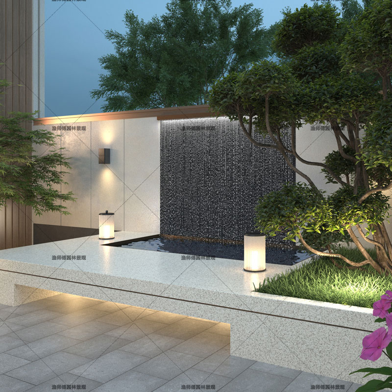 304加厚不锈钢鱼池黑色古铜金色瀑布出水口庭院别墅造景水景幕墙