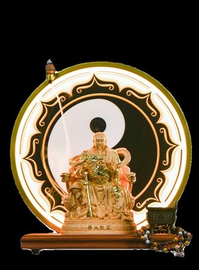 真武大帝神像家用供奉新中式木雕玄武大帝玄天上帝道家工艺品摆件