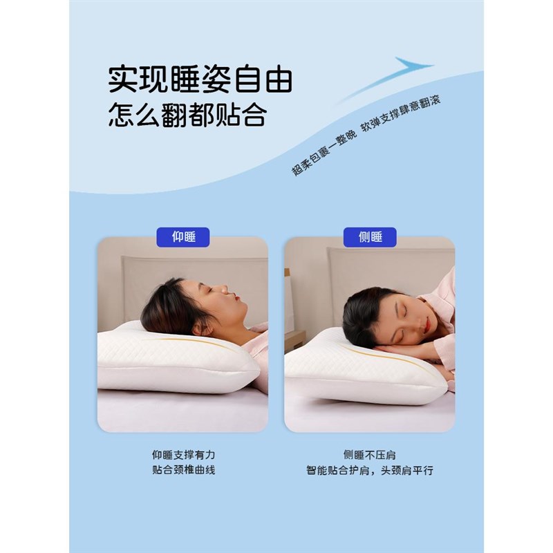 Gravity慢回弹记忆棉护颈枕头0压助睡眠面包枕酒店升级款高低枕芯