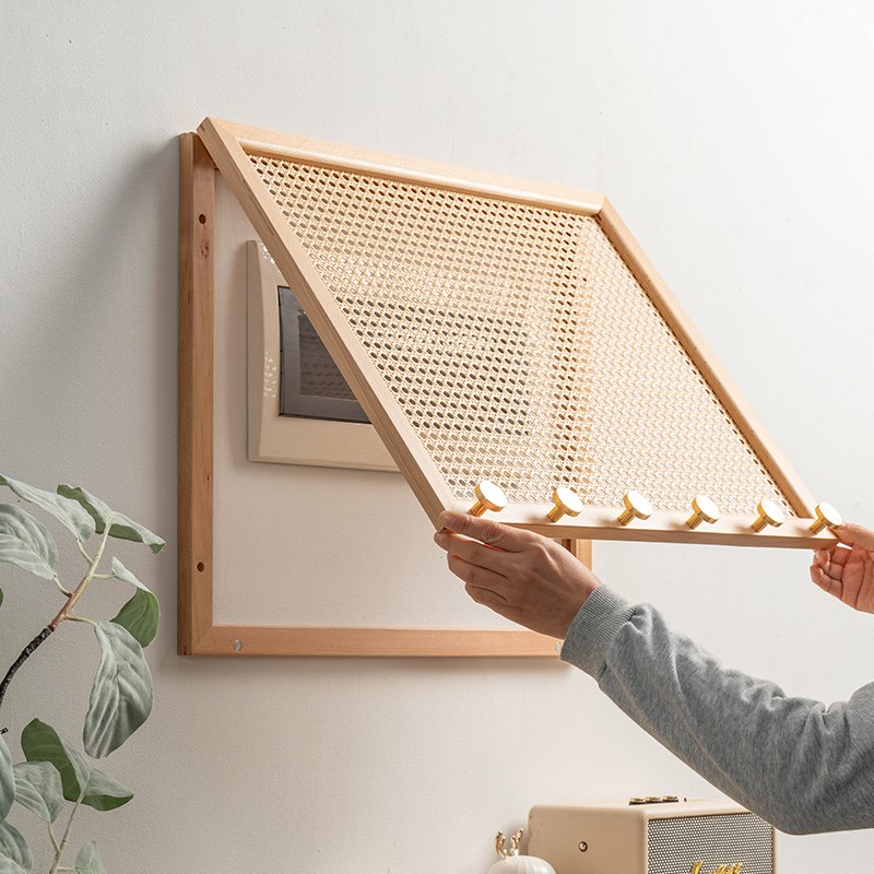 实木藤编电表箱装饰画挂画弱电箱电闸箱电表盒玄关墙面配电箱遮挡