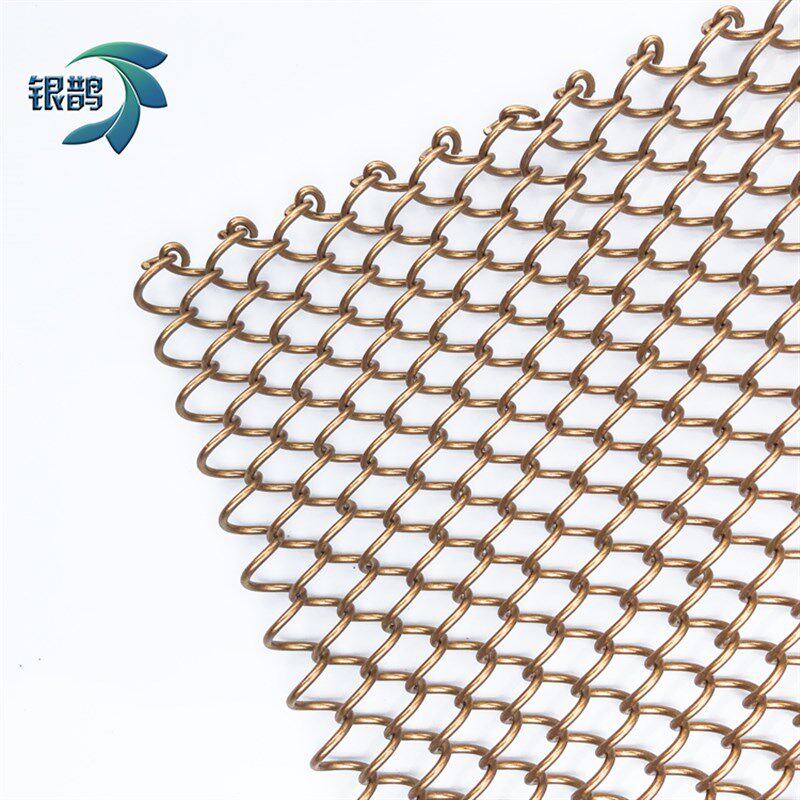 酒吧玄关帘子吊顶复古网门帘金属黄铜网 酒店装饰网帘网勾花网