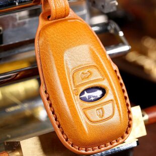 钥匙套扣真皮壳适用斯巴鲁森林人傲虎xv力狮汽车包高档男于brz车