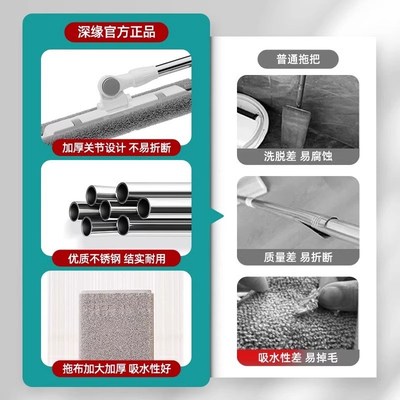 夹布拖把平板拖家用2025新款木地板净夹抹布拖布专用拖地神器瓷砖