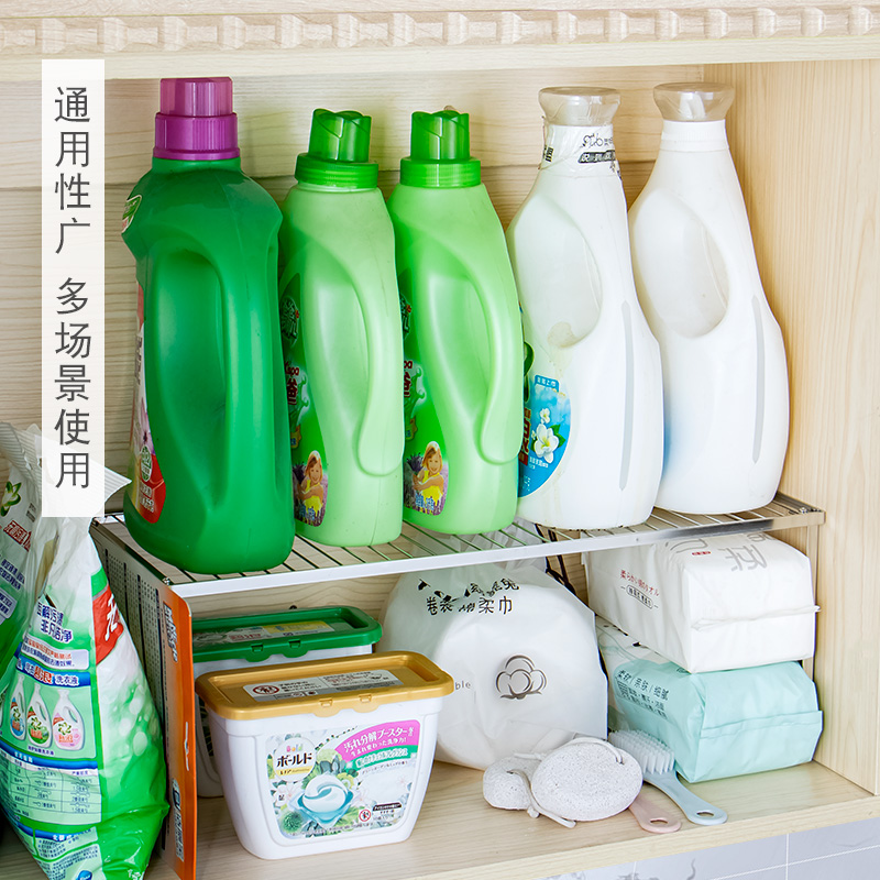 厨房橱柜内收纳分层置物架304不锈钢隔板分层架多功能多层收纳架