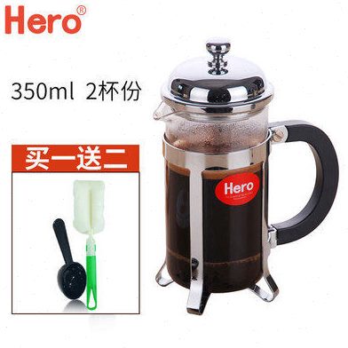 Hero英雄伊莉法压壶家用不锈钢咖啡壶咖啡冲茶器手冲咖啡过滤压壶
