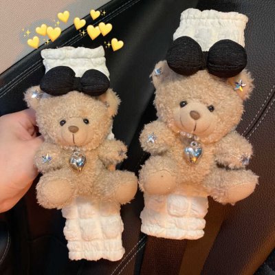 高级车载安全带护肩套熊车饰宝宝抱夏季公仔肩带女生枕头柔软防磨