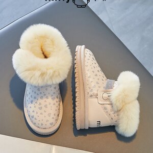 Miffy米菲儿童雪地靴加绒保暖女童短靴加厚冬季公主靴子女孩棉靴