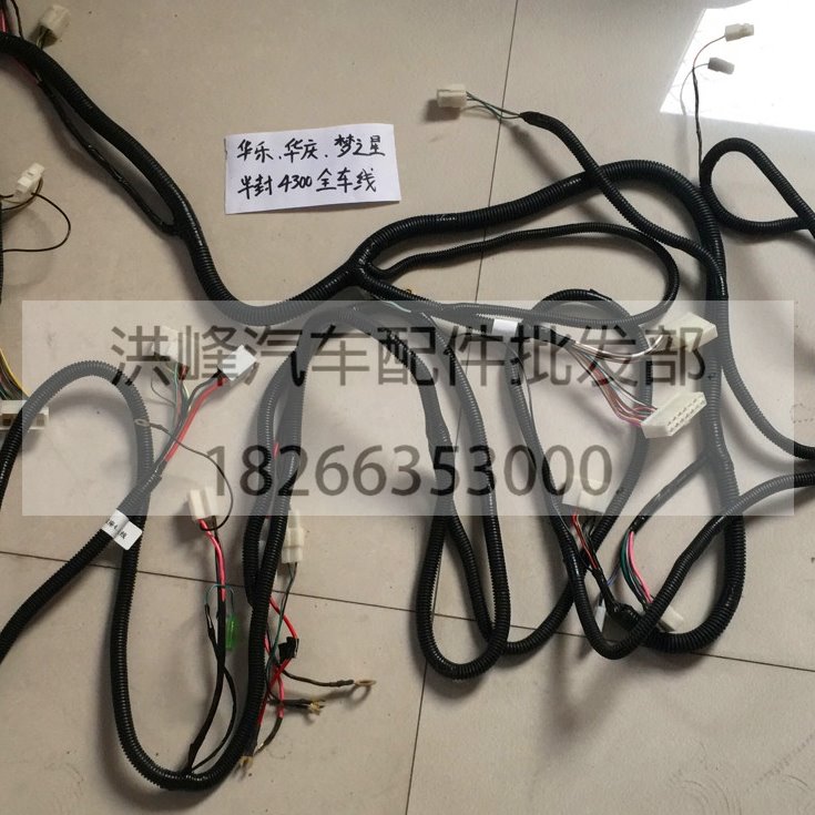 时风三轮车全车电路线束线华乐华庆梦之星电动双座半封4300全车线