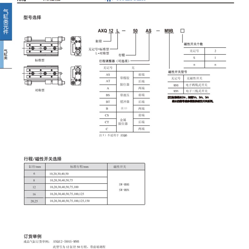 MAI迈斯A气缸A6L A8L A12L A16PL A20L A25
