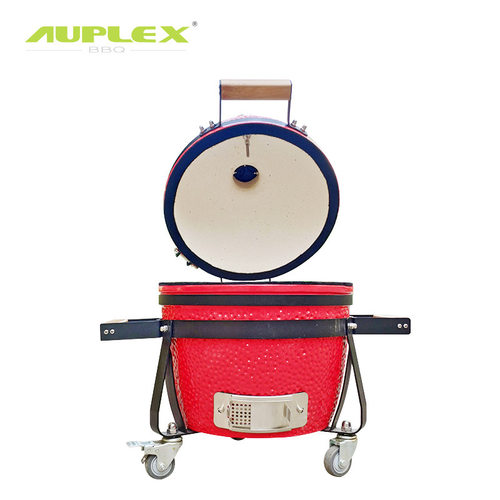 Auplex Kamado BBQ Grill 14''橘子皮便携式后备箱烤架陶瓷烧烤炉