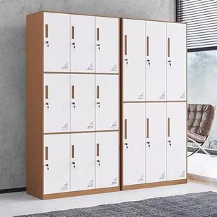 钢制衣柜拆装 浴室至窄边铁皮收纳柜四门员工宿舍储物柜带锁换衣柜