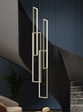 楼梯吊灯现代简约轻奢复式别墅旋转楼梯灯北欧创意餐厅吧台LED灯