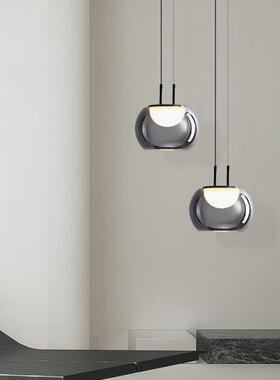 创意led卧室床头吊灯简约现代个性设计师吧台餐厅玻璃单头小吊灯
