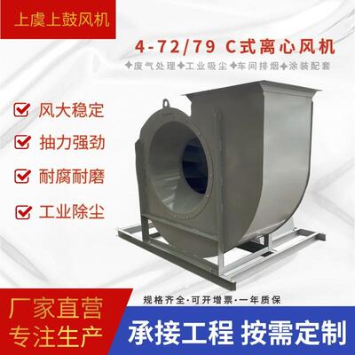 涂装风机喷漆风机4-72-8C离心风机风量13620-20680m3/h7.5KW