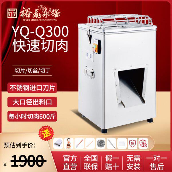 裕飞永强YQ-300立式不锈钢绞切肉机双电机切肉片肉丝绞肉机多功能