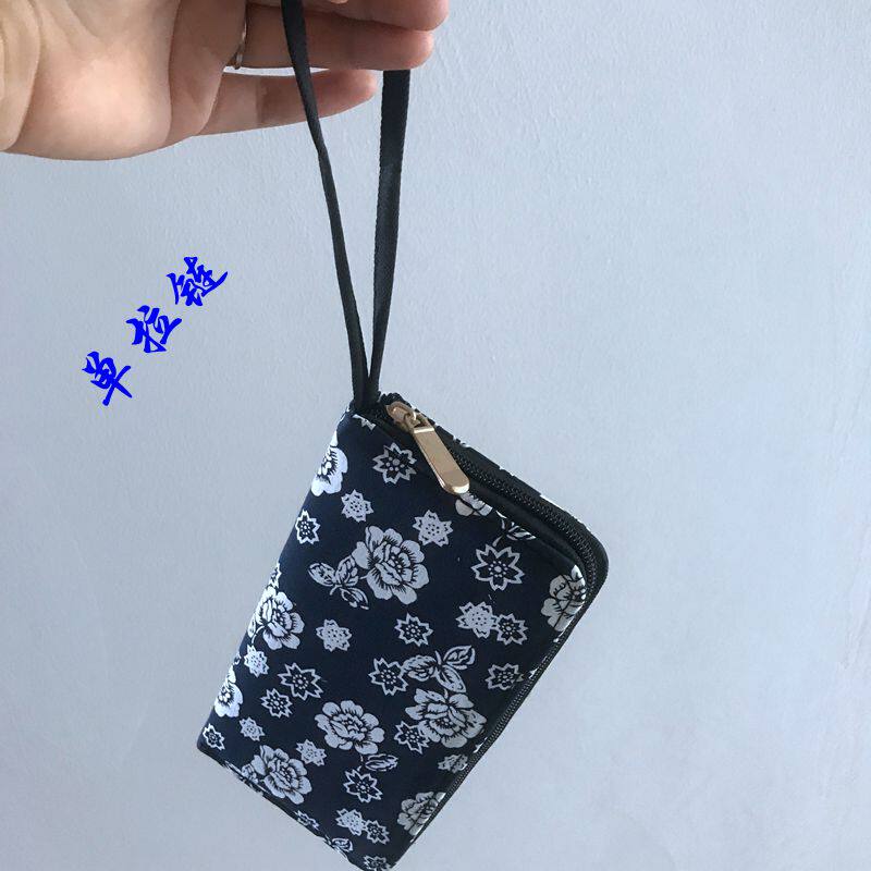乌镇特色蓝印花布钱包拉链女包手包多层皮夹民族风小花手提钱包