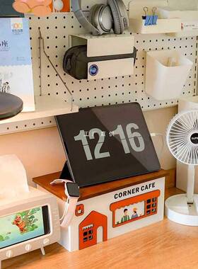 ft上墙洞洞板书架收纳桌上书柜打孔安装展示收纳一体学生书桌置物