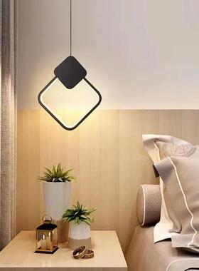 北欧床头吊灯卧室长线现代LED简约创意灯餐厅吧台房间客厅小吊灯