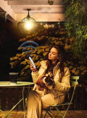 新款太阳能灯复古镂空LED庭院装饰灯家用户外北欧风太阳能吊灯
