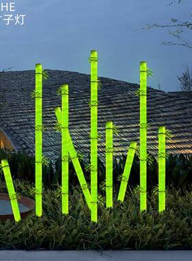 led竹子灯草坪灯园林景观装饰灯户外公园庭院绿色竹节灯led景观灯