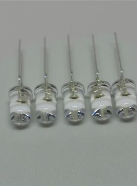 现货直插发光二极管F5白色圆头短脚超高亮LED灯珠5MM白光