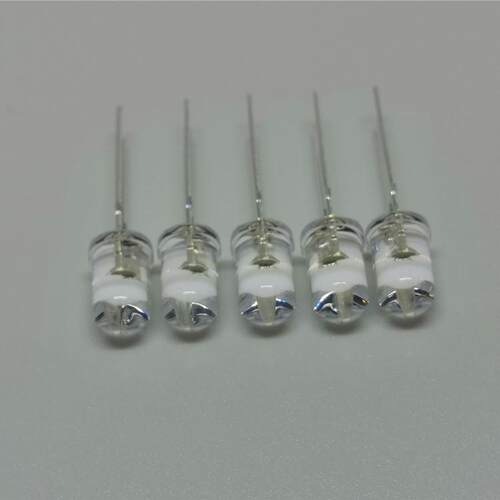 现货直插发光二极管F5白色圆头短脚超高亮LED灯珠5MM白光