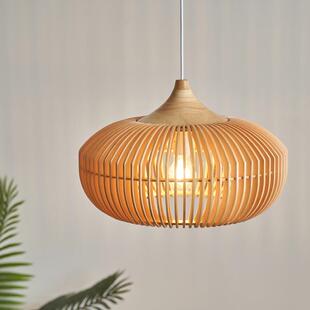 日式餐厅吧台吊灯简约网红个性卧室复古民宿中古创意实木北欧灯具